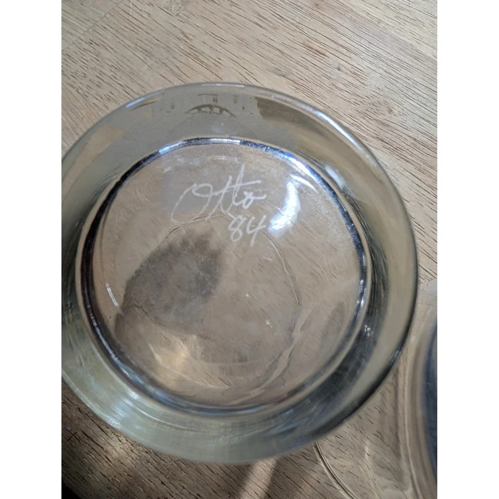 Etched Character Face Whiskey Glass Clear Lowball Tumbler Frosted Design Barware